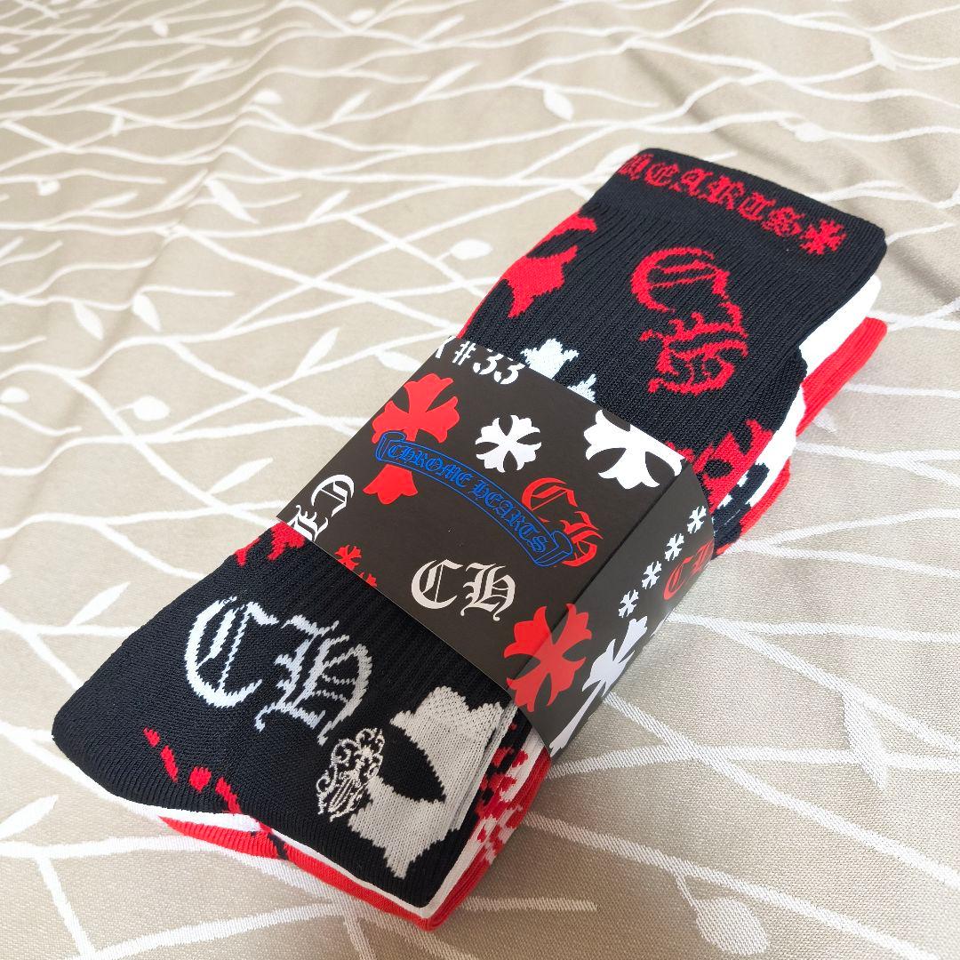 CHROME HEARTS マルチロゴ ソックス 3足セット M