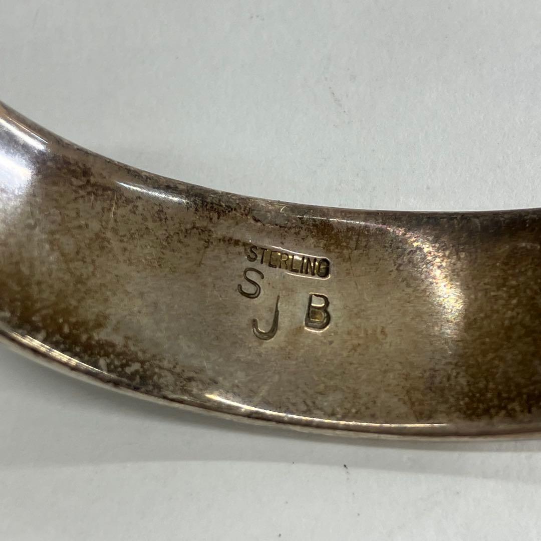 ナバホ族 SJB シルバー ウェーブ バングル インディアンジュエリー