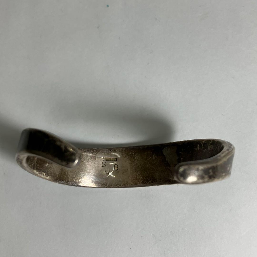 ナバホ族 SJB シルバー ウェーブ バングル インディアンジュエリー