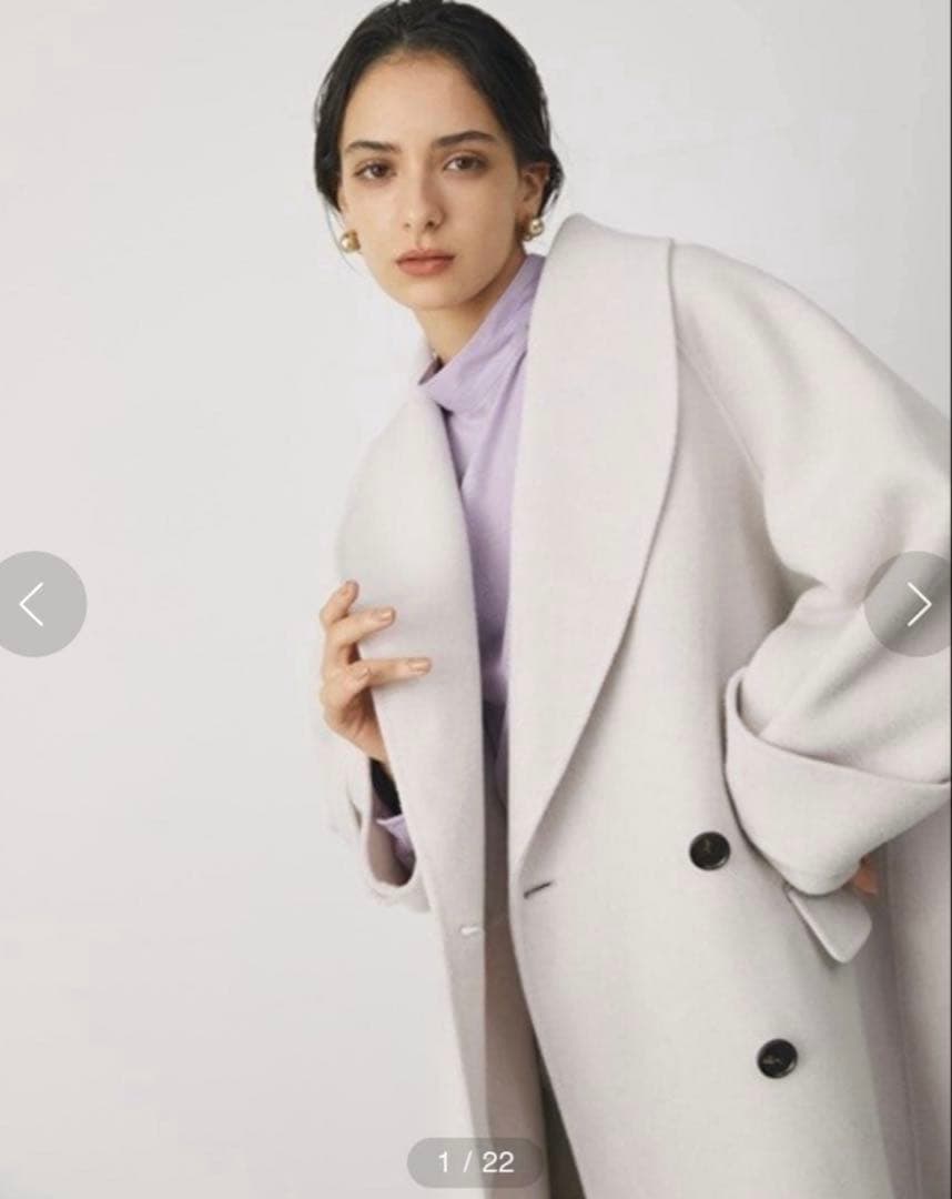 美品＊ミラオーウェン　接結ハーフ丈　ピーコート　ピンク　ゆったり　オーバーサイズ