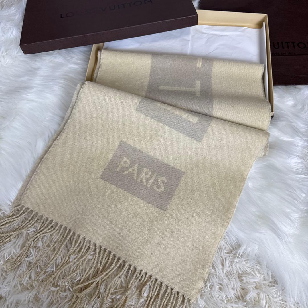 ルイヴィトン　ロゴマフラー　カシミヤ100% ユニセックス