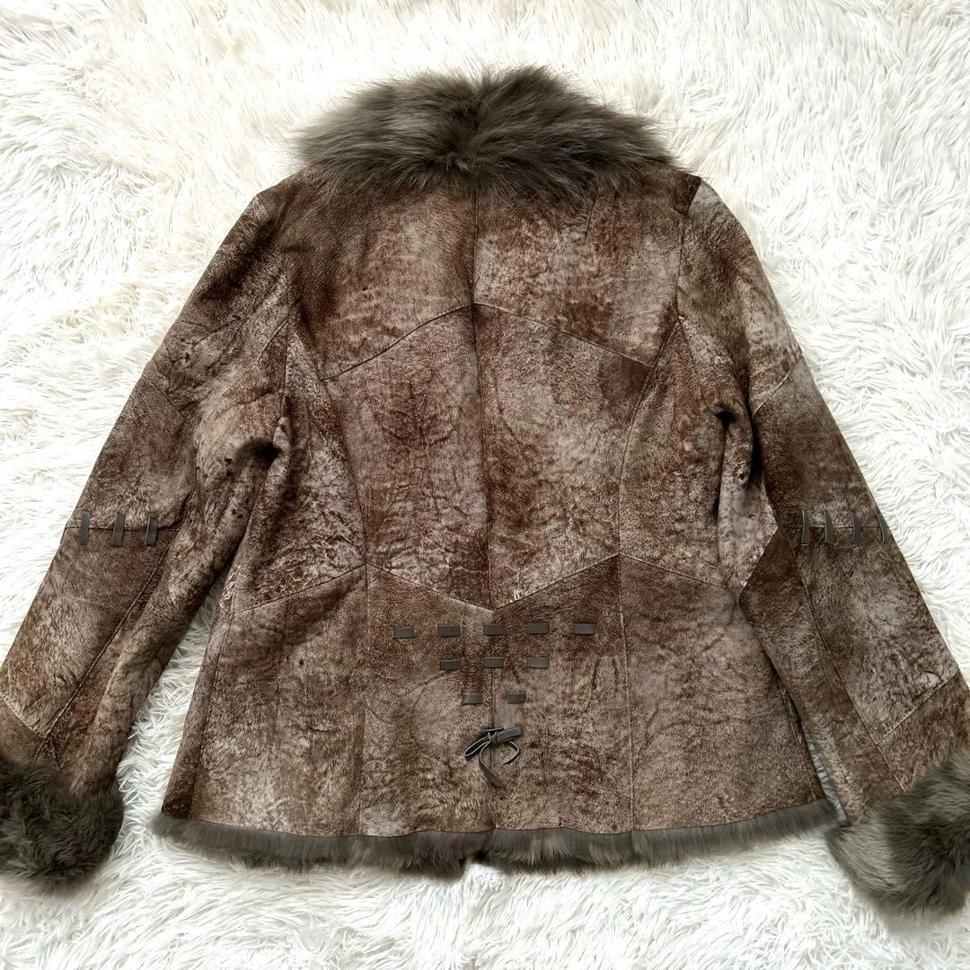 【新品】MASABARDO 毛皮ジャケット ラビット革 ブルーフォックスファーM