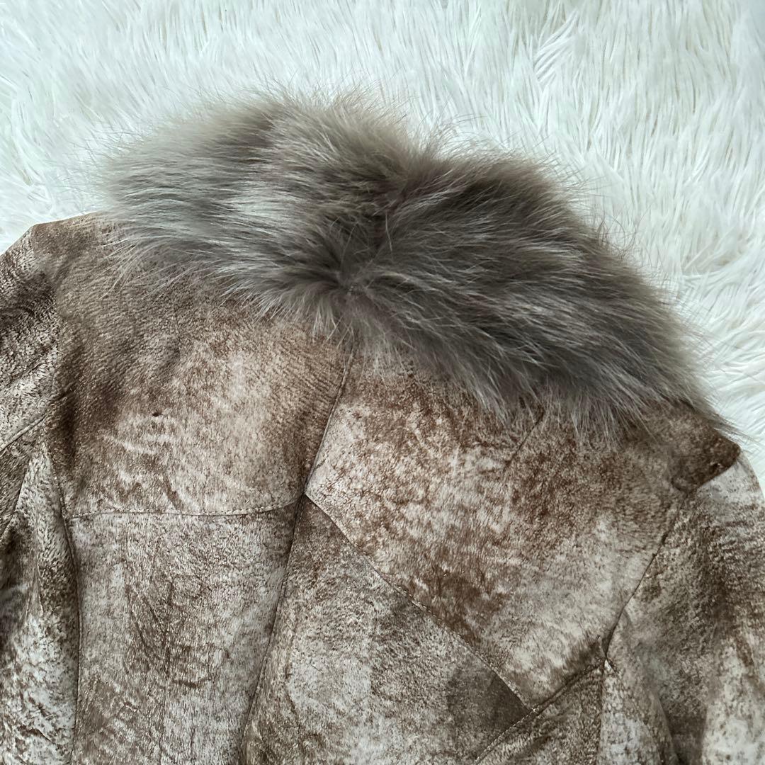 【新品】MASABARDO 毛皮ジャケット ラビット革 ブルーフォックスファーM