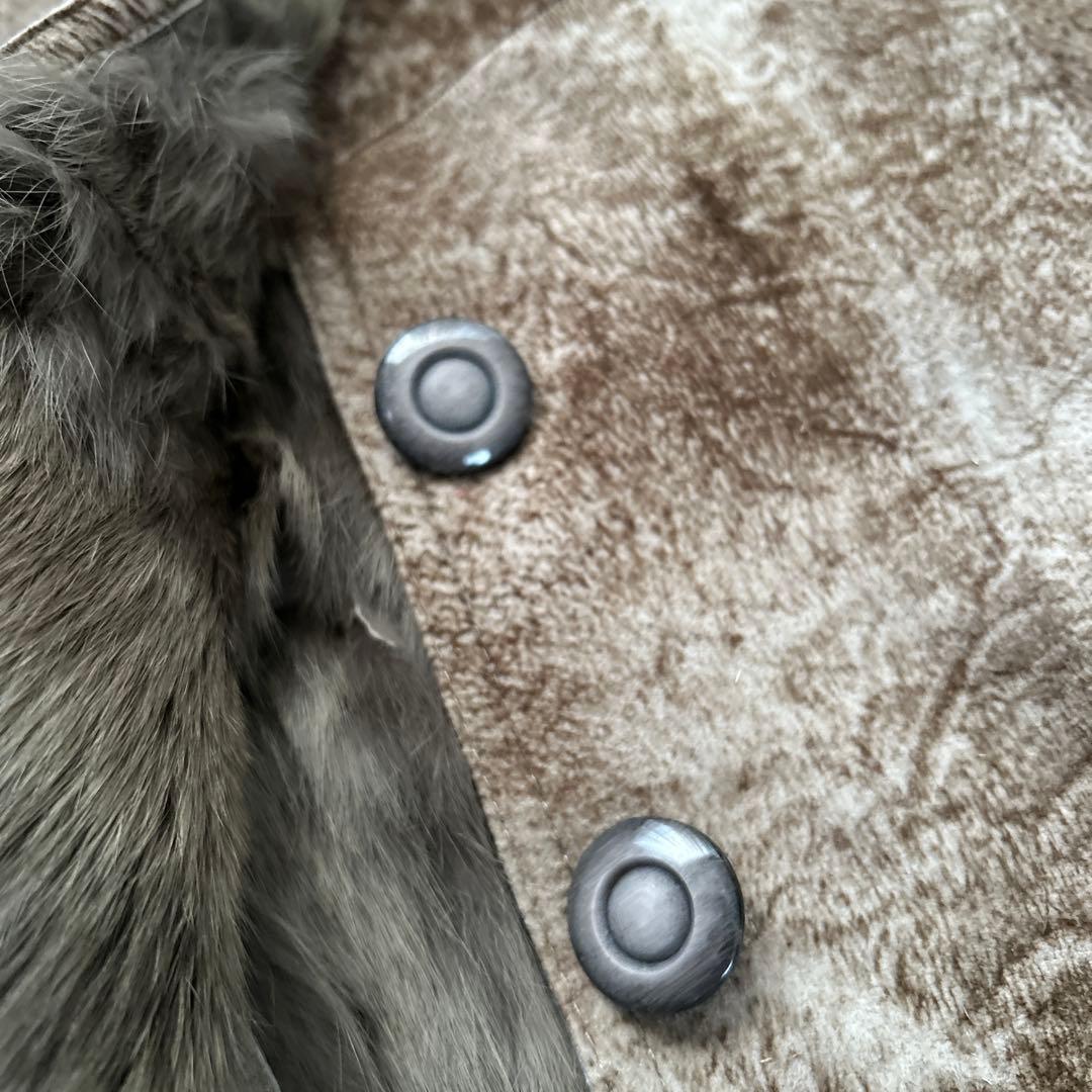 【新品】MASABARDO 毛皮ジャケット ラビット革 ブルーフォックスファーM