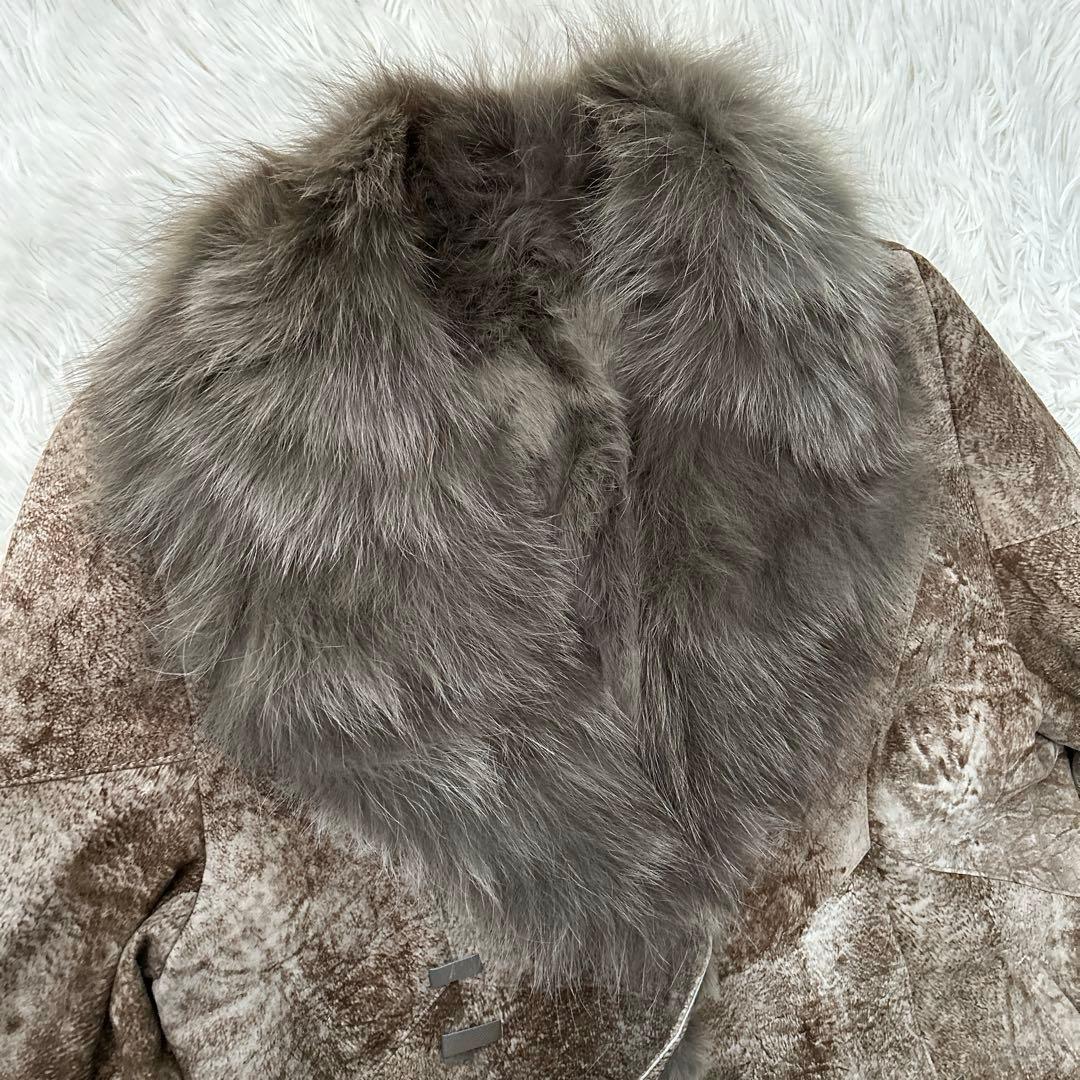 【新品】MASABARDO 毛皮ジャケット ラビット革 ブルーフォックスファーM