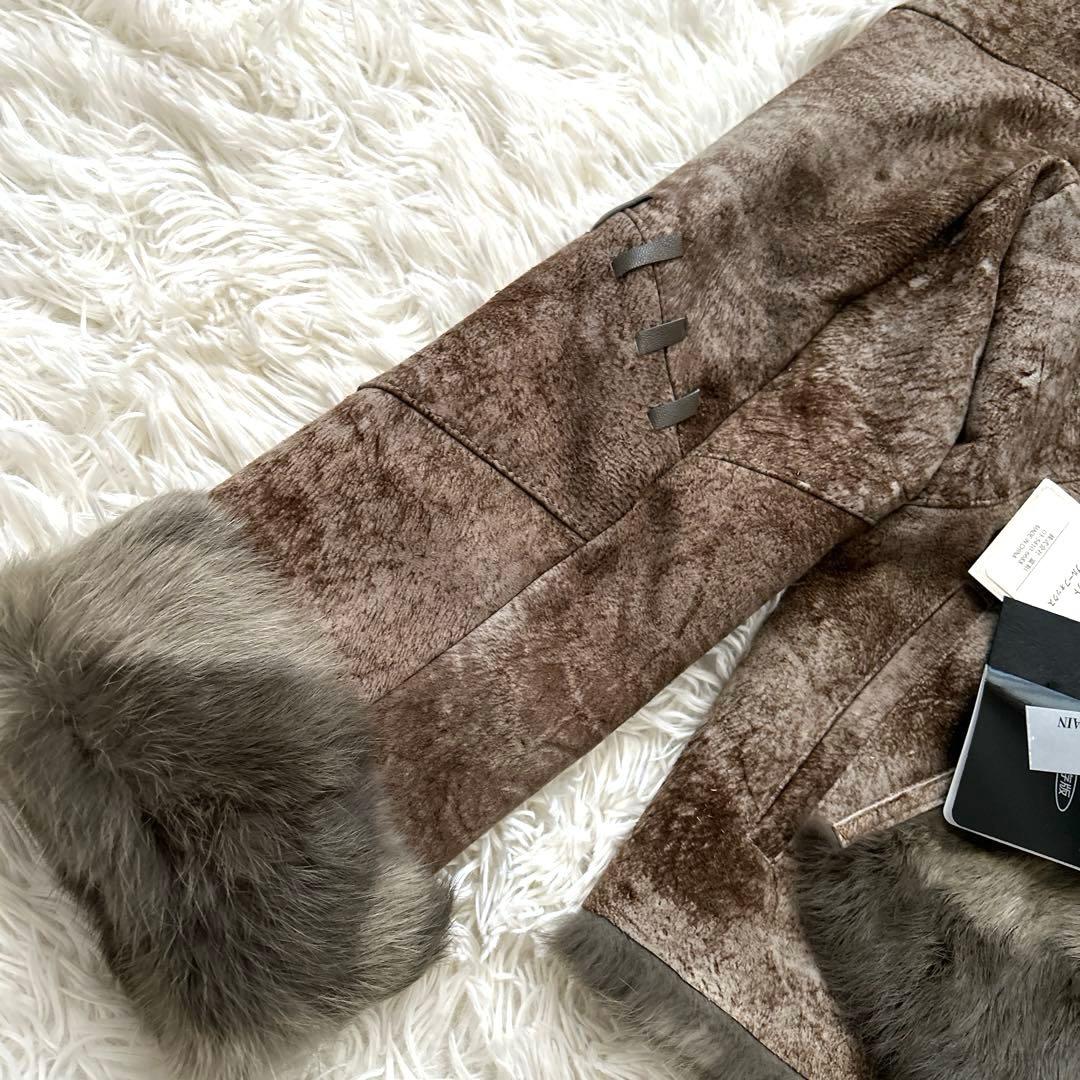 【新品】MASABARDO 毛皮ジャケット ラビット革 ブルーフォックスファーM