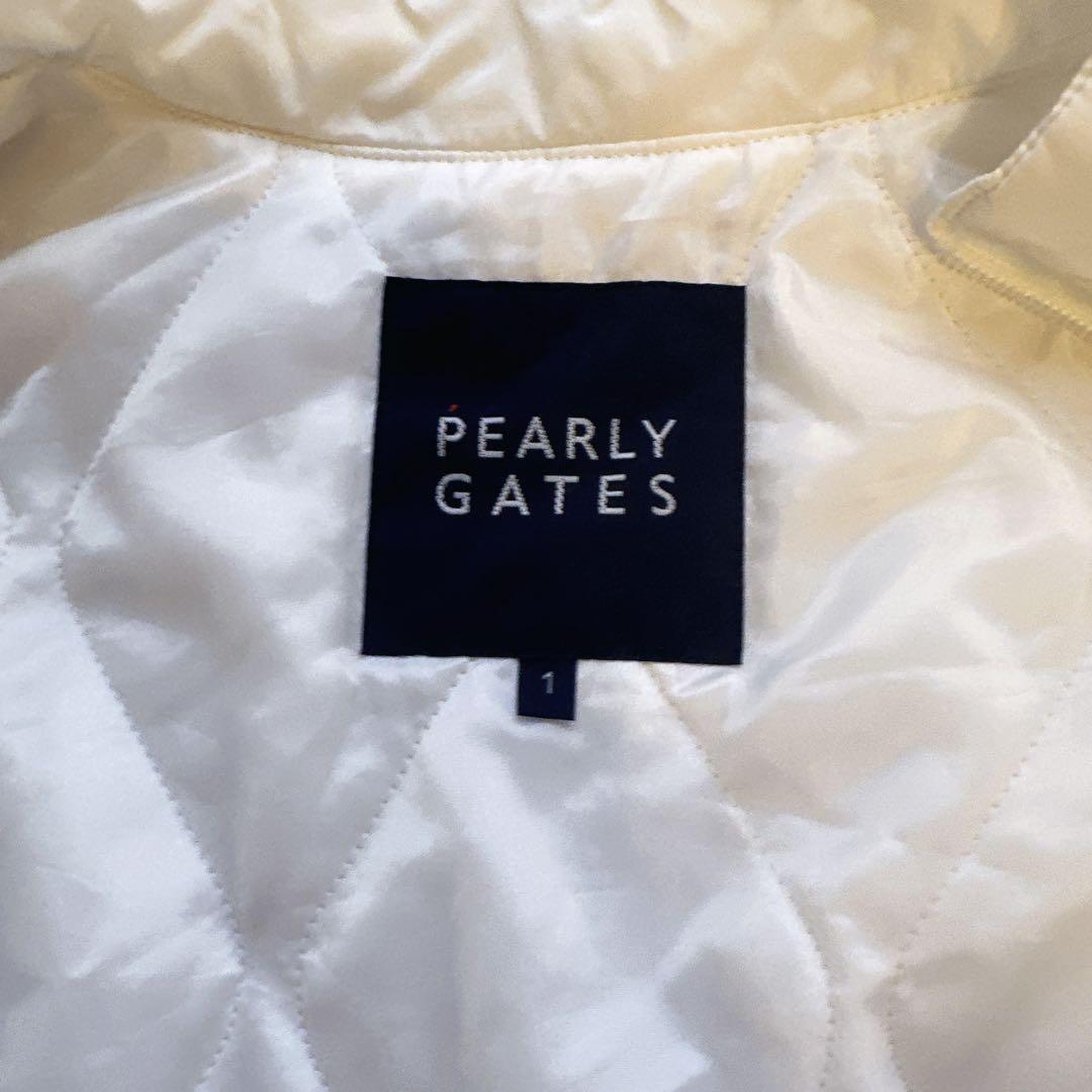 美品　PEARLY GATES 中綿ジャケット アーガイルニットホワイト　1
