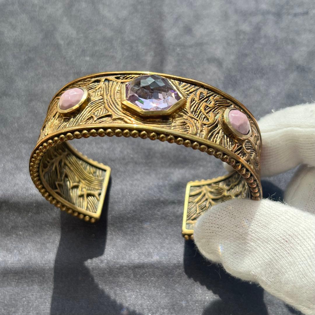 スティーブンデュエック ブロンズ　アメシスト、ラベンダージェイド　バングル