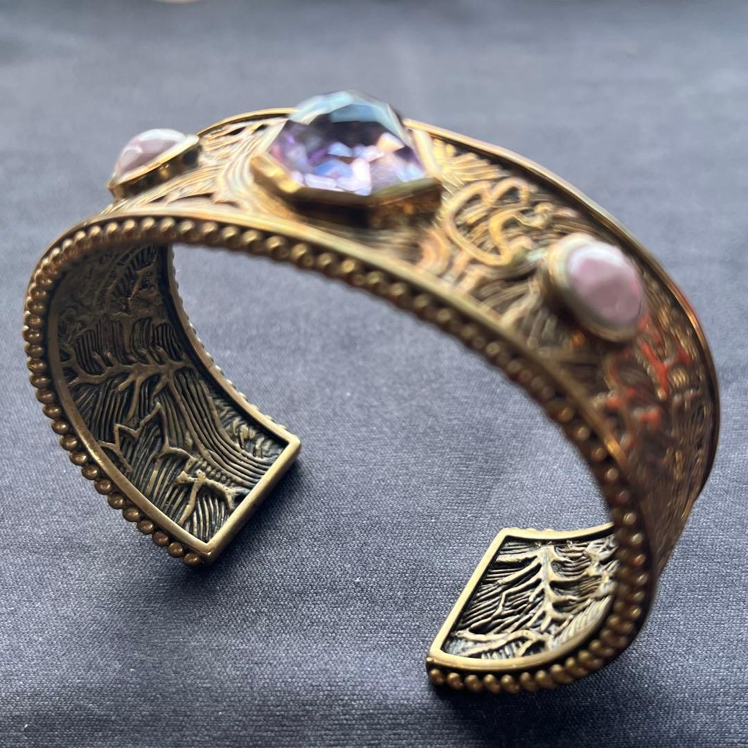 スティーブンデュエック ブロンズ　アメシスト、ラベンダージェイド　バングル