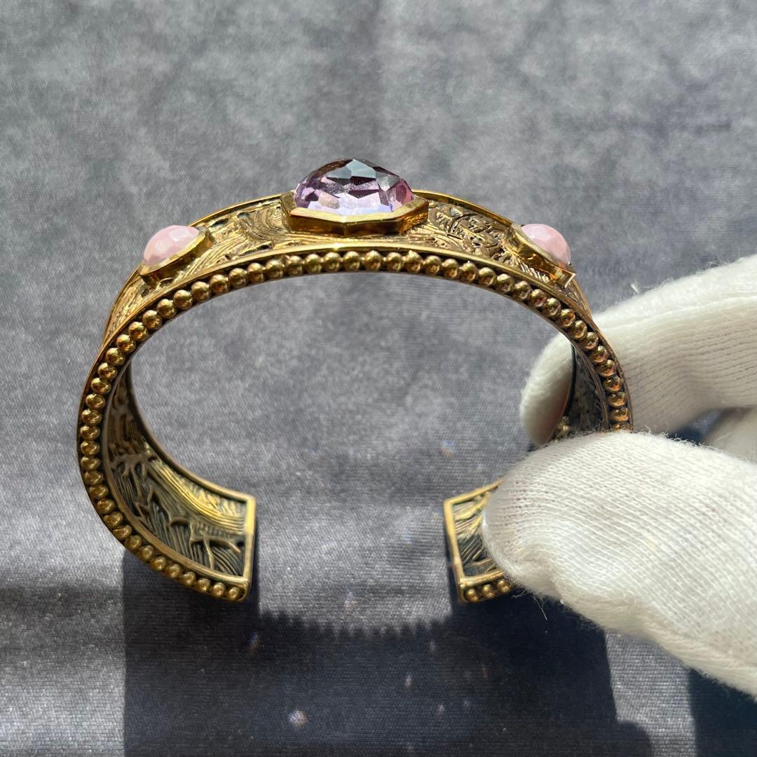 スティーブンデュエック ブロンズ　アメシスト、ラベンダージェイド　バングル