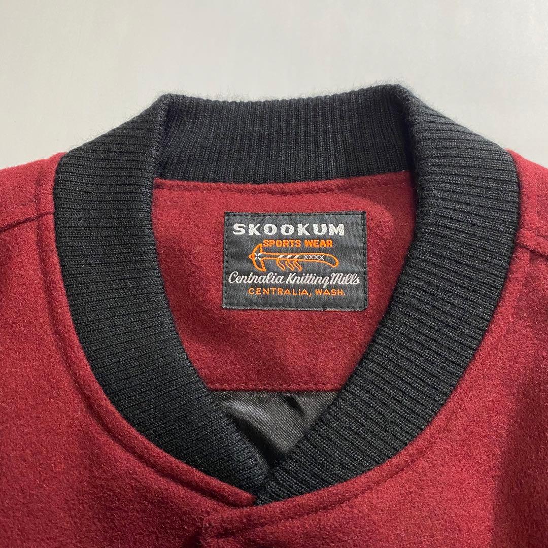 SKOOKUM スクーカム スタジャン リアルレザー ワイン エンジ ボルドー