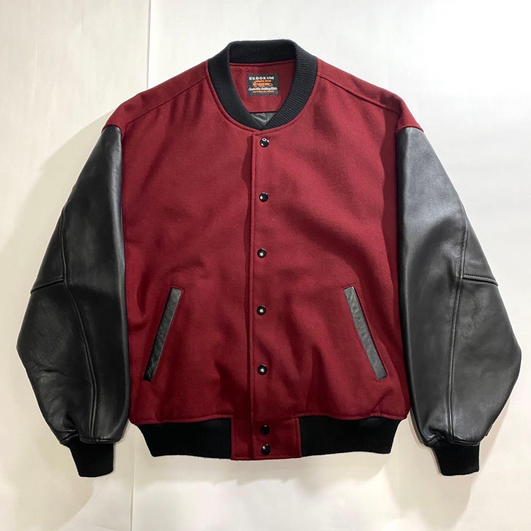 SKOOKUM スクーカム スタジャン リアルレザー ワイン エンジ ボルドー