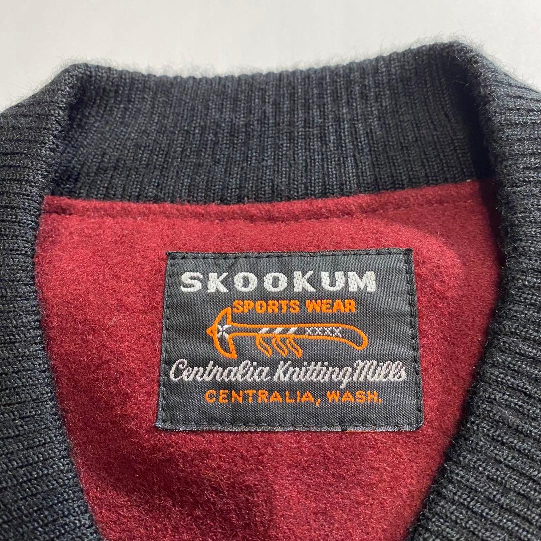 SKOOKUM スクーカム スタジャン リアルレザー ワイン エンジ ボルドー
