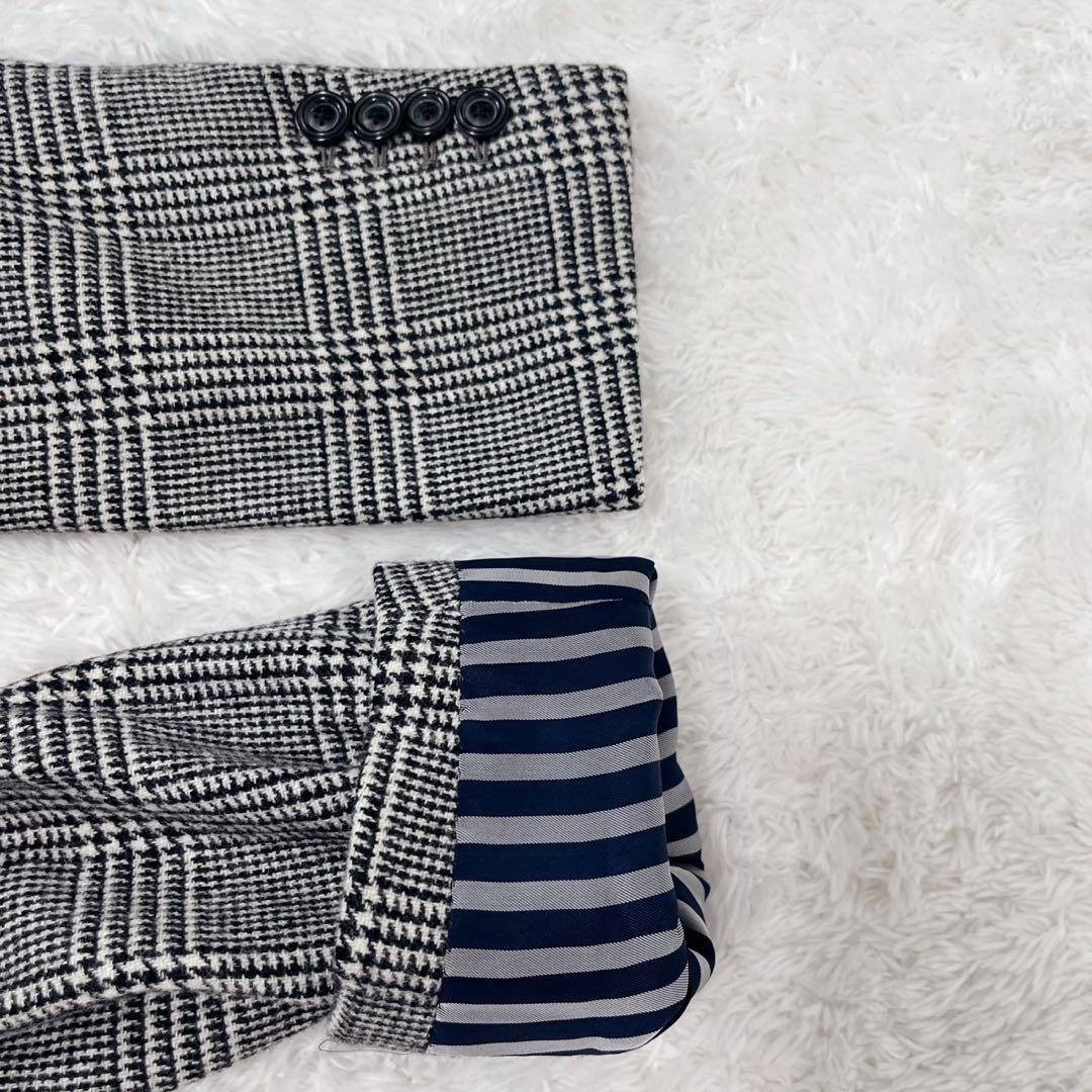 美品 EDIFICE グレンチェック スーツセットアップ 千鳥格子 グレー