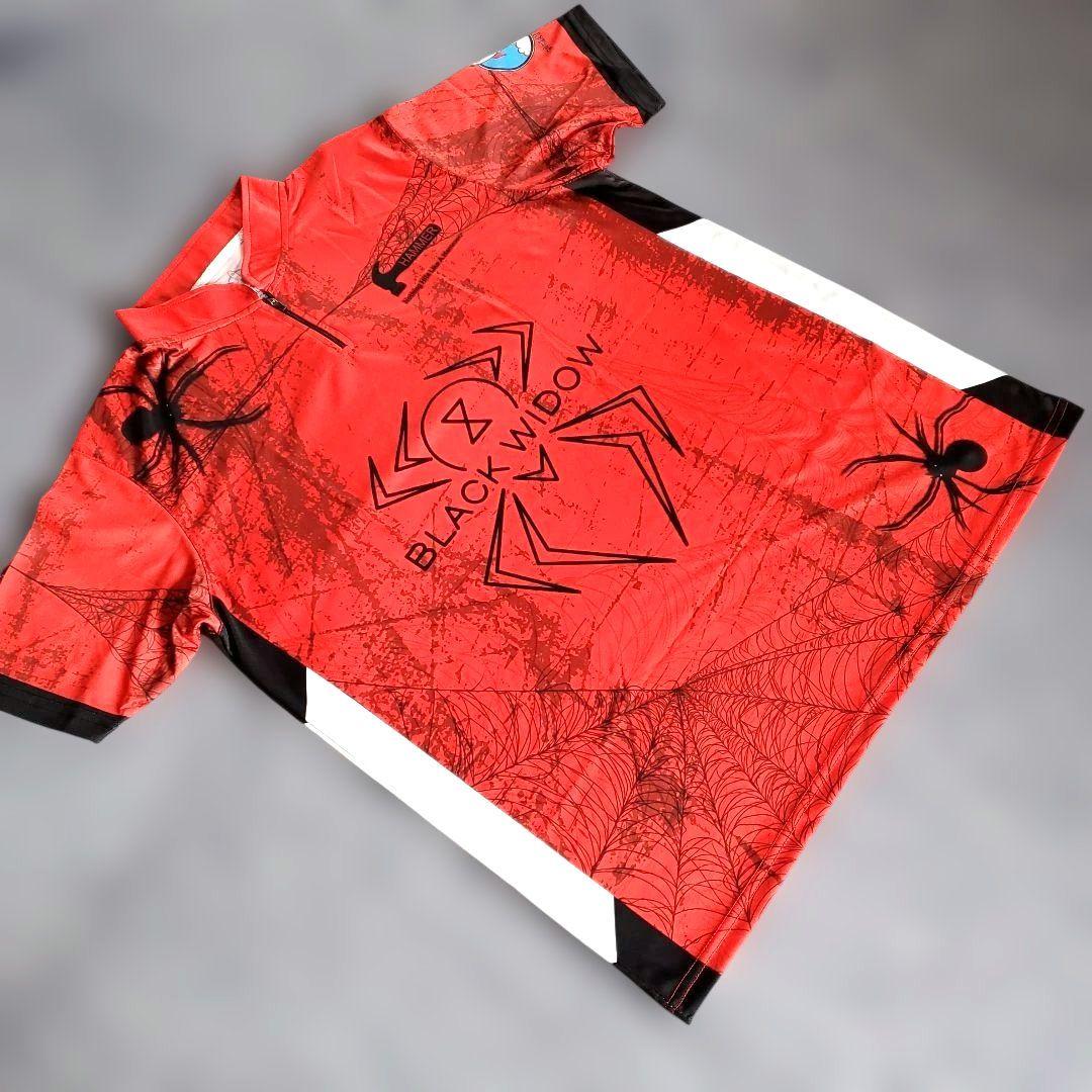 ✨新品✨ブラックウィドー　【XL】　ハンマー　レッド　大きめ　ボウリングウェア