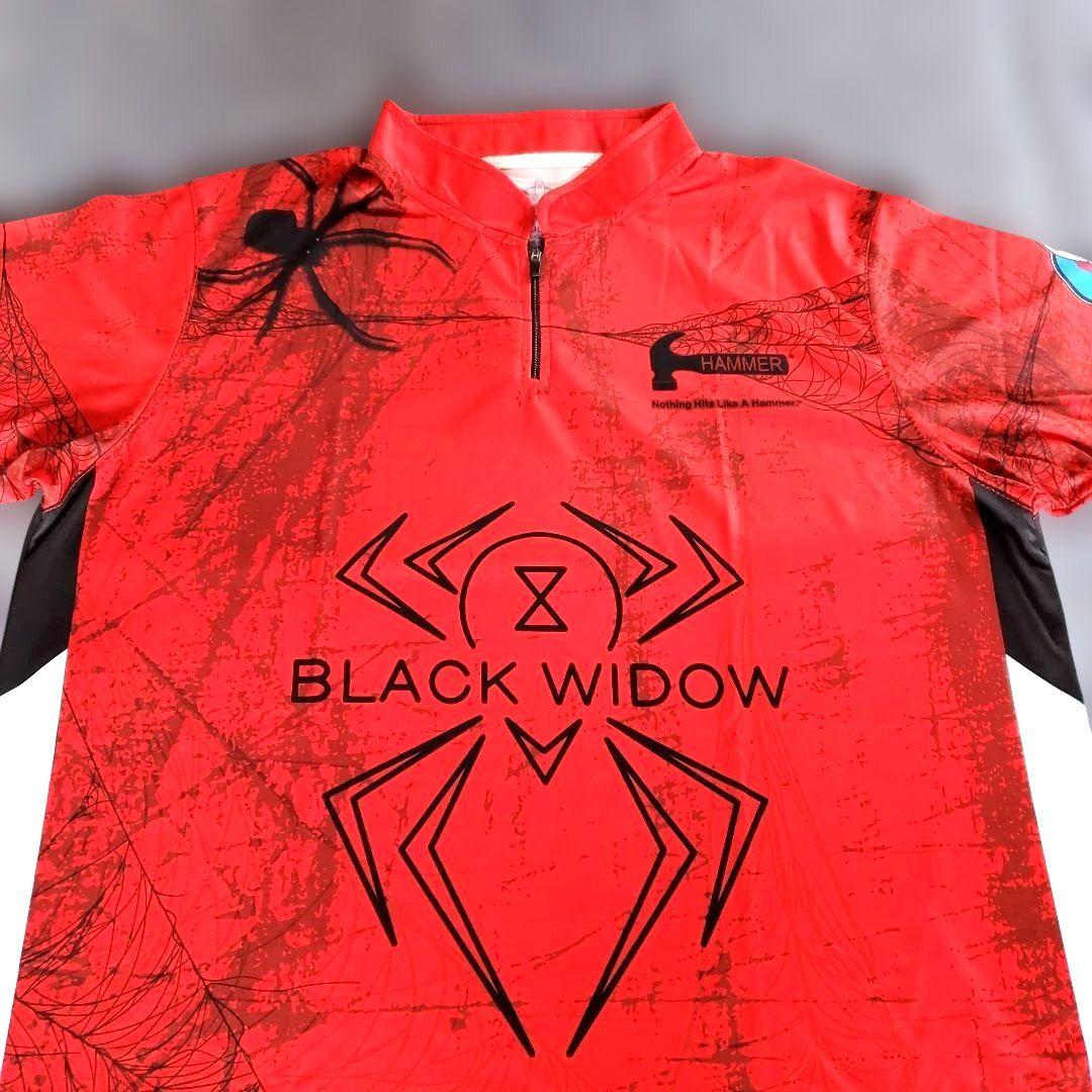 ✨新品✨ブラックウィドー　【XL】　ハンマー　レッド　大きめ　ボウリングウェア
