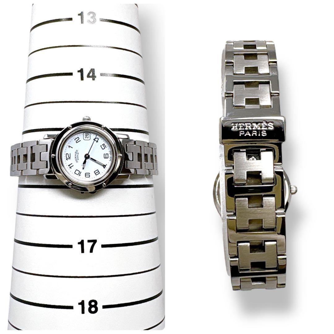 エルメス クリッパー CL4.210 Dバックル ホワイト 白 レディース 時計