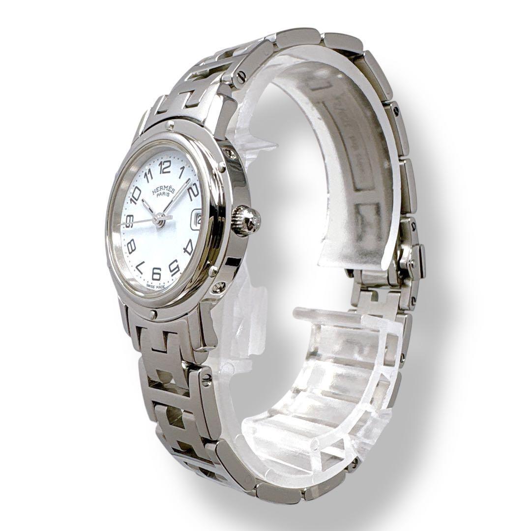 エルメス クリッパー CL4.210 Dバックル ホワイト 白 レディース 時計