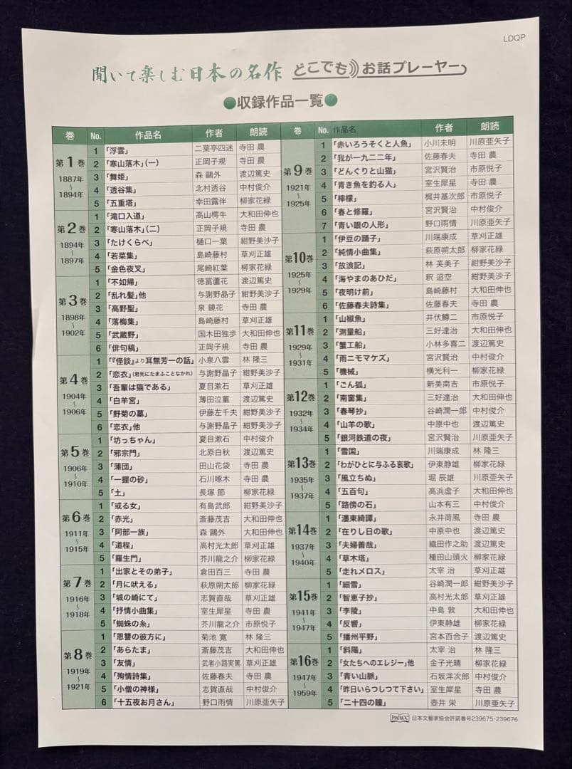 【美品】ユーキャン どこでもお話プレーヤー　聞いて楽しむ日本の名作