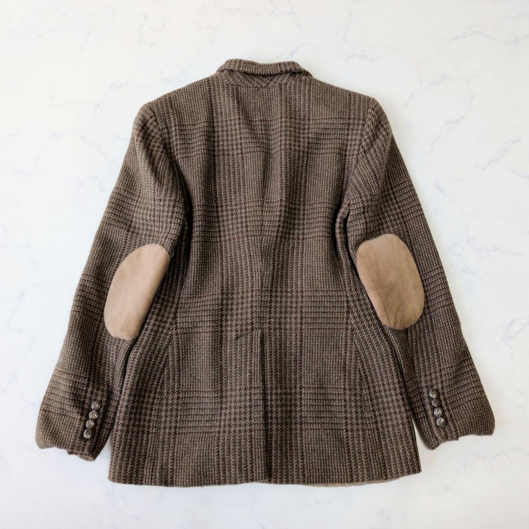 専用ローレンラルフローレン テーラードジャケット ウールチェック レザーパッ M