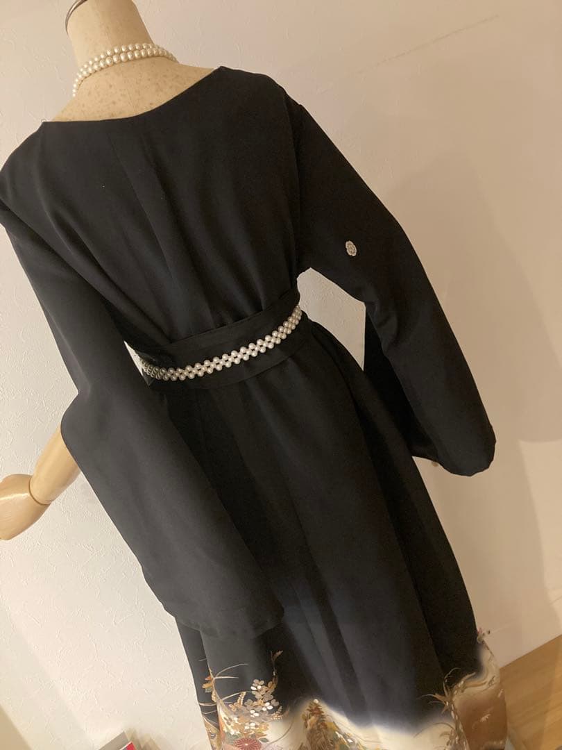 着物リメイクワンピース　￼￼ 留袖￼サイズL〜LL