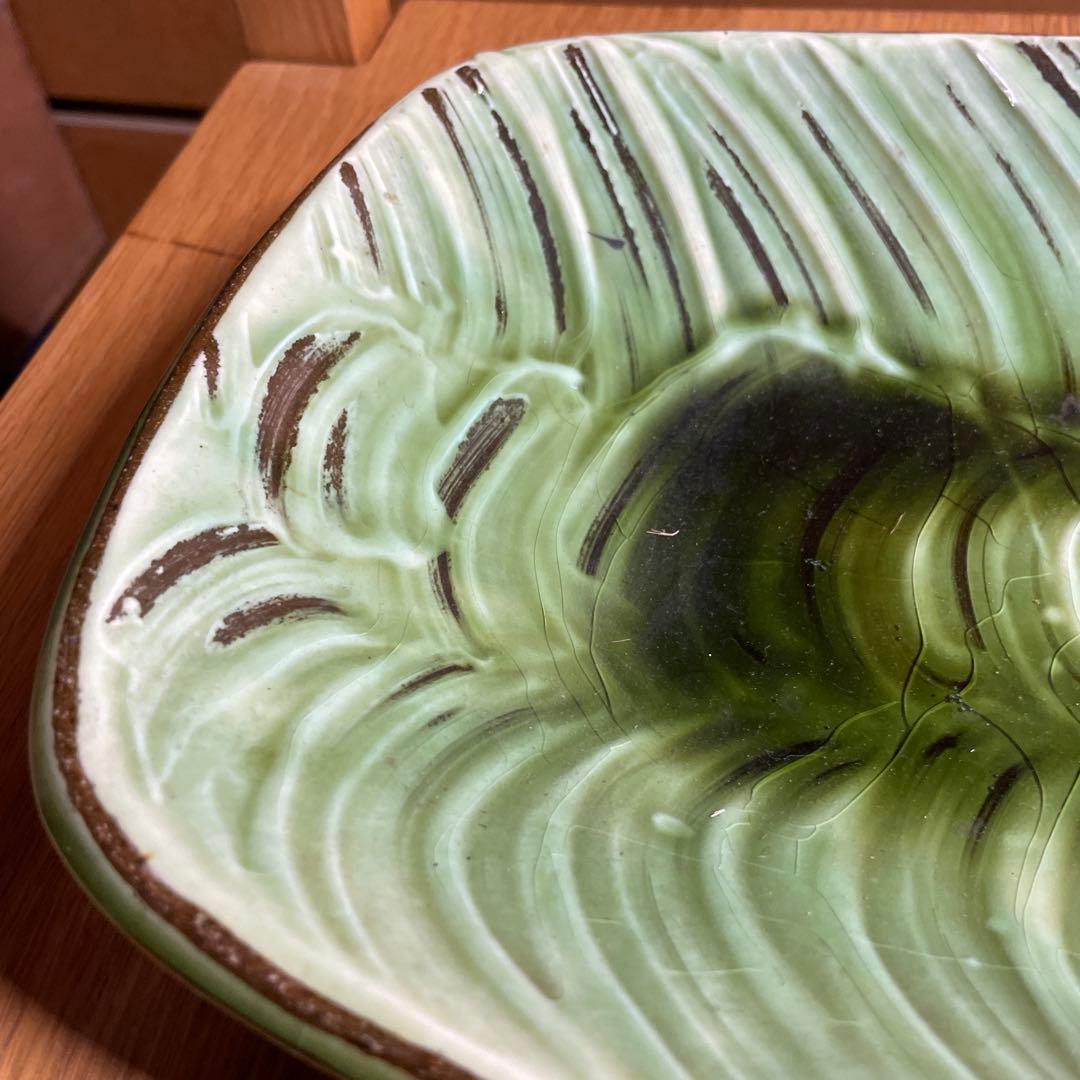 布志名焼　スリップウェア　長皿　箱なし