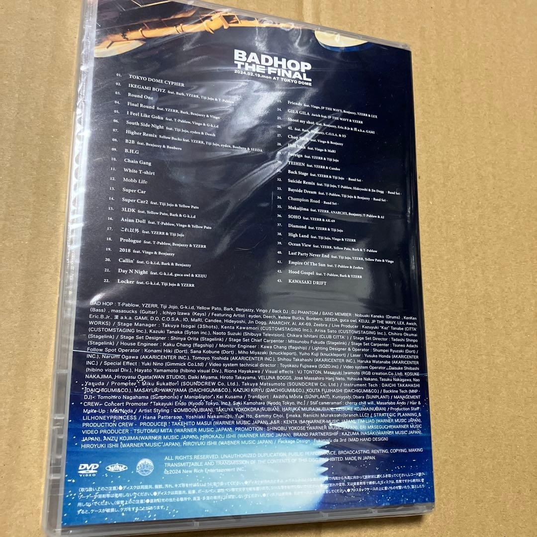 廃盤BADHOP THE FINAL TOKYO DOME LIVE VIDEO