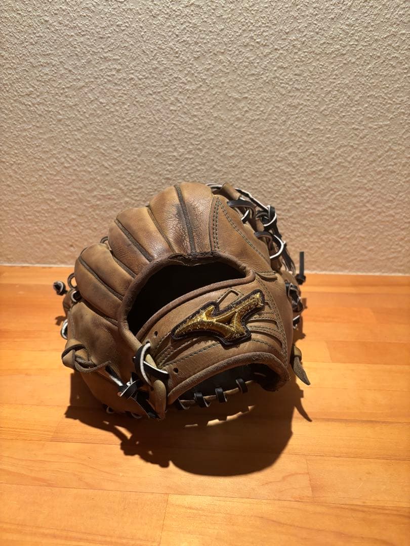 【即戦力】ミズノプロ 硬式 内野手用グローブ　波賀　全紐交換・メンテ済み