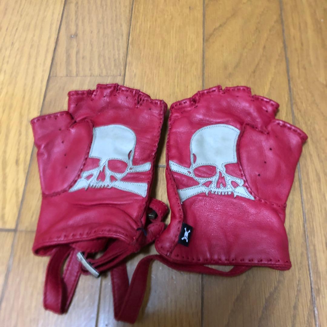 ROENロエンフィンガーレスレザーグローブ赤