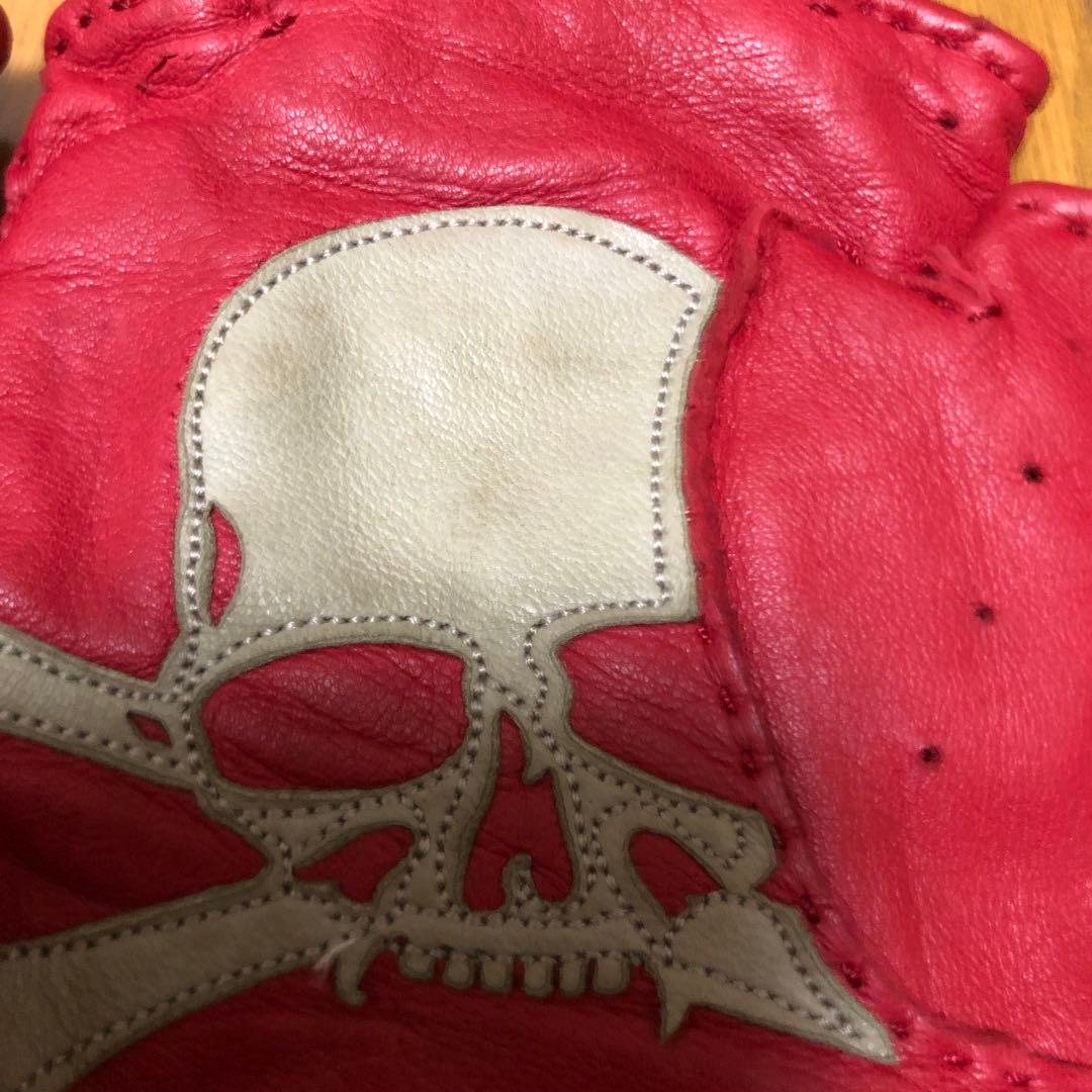 ROENロエンフィンガーレスレザーグローブ赤