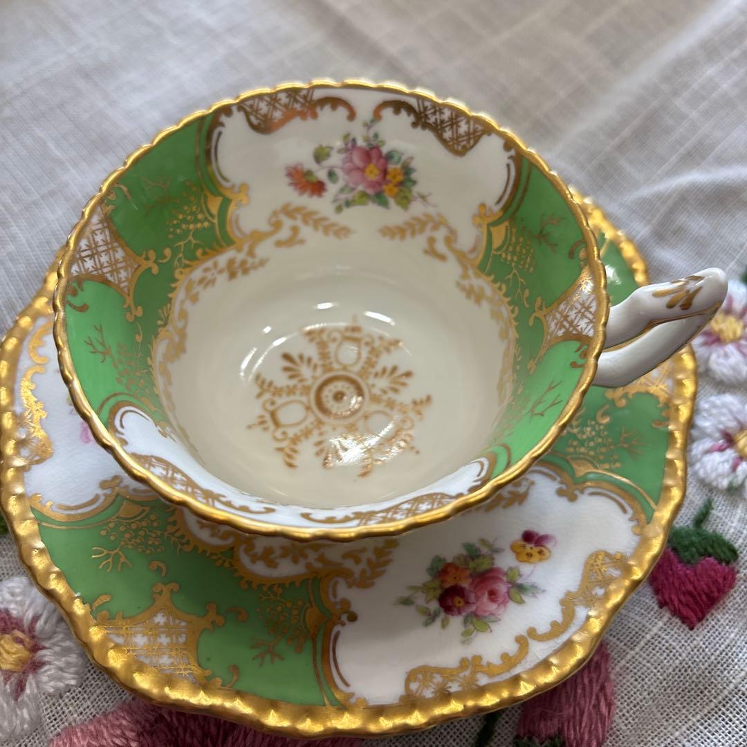 コールポート 希少 バットウィング グリーン カップ アンティーク