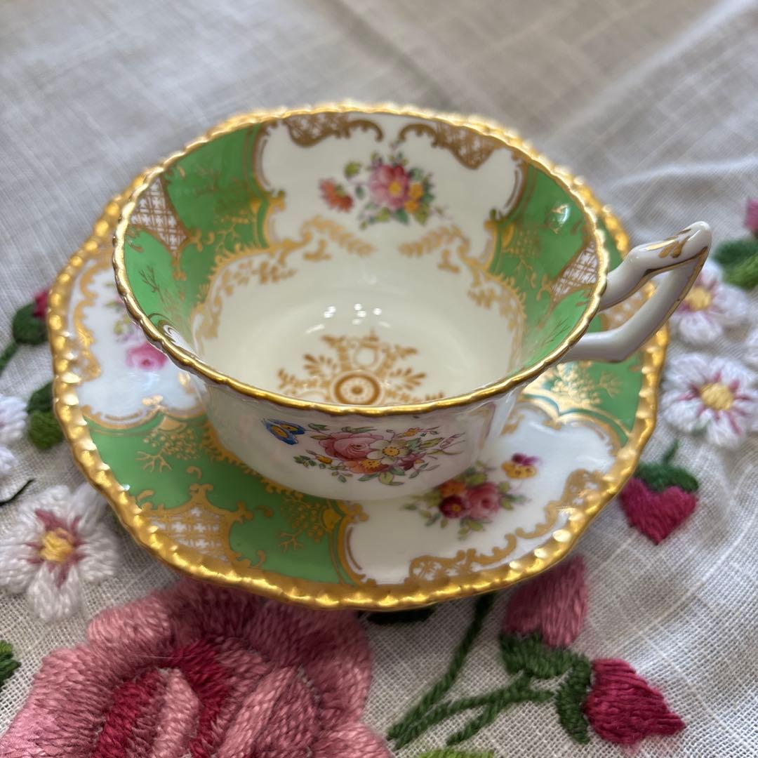 コールポート 希少 バットウィング グリーン カップ アンティーク