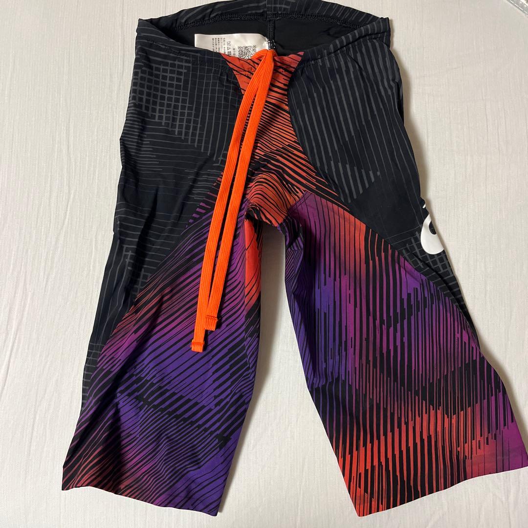 アシックス競泳水着 ブラックベース 試合用 Finaマーク付き