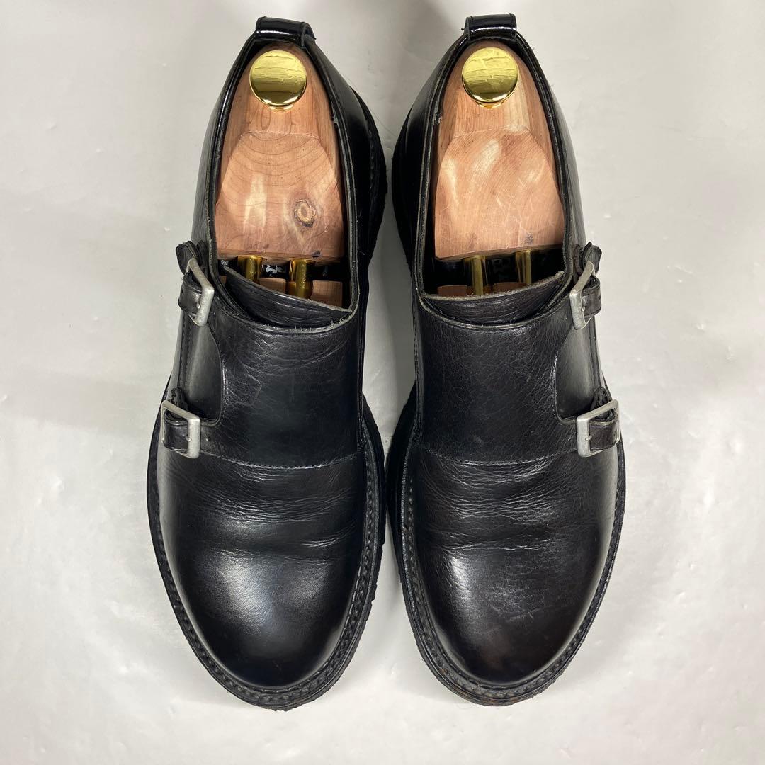 【人気デザイン】KIDS LOVE GAITE ダブルモンク レザー 黒 厚底