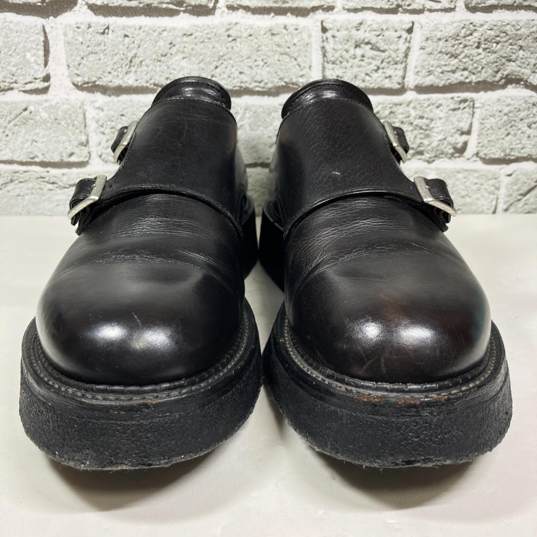 【人気デザイン】KIDS LOVE GAITE ダブルモンク レザー 黒 厚底