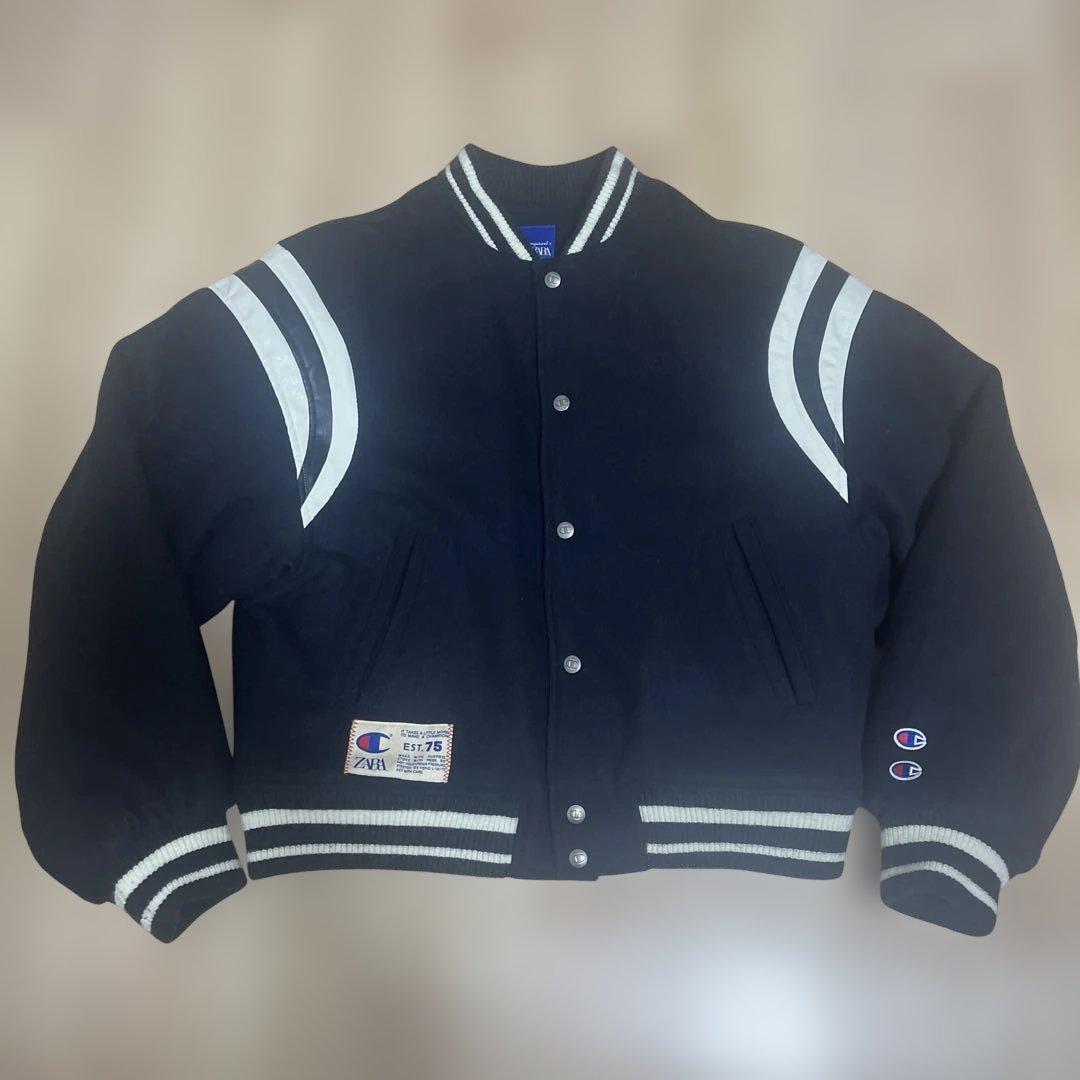 チャンピオン ZARA キルティングボンバージャケット　スタジャン