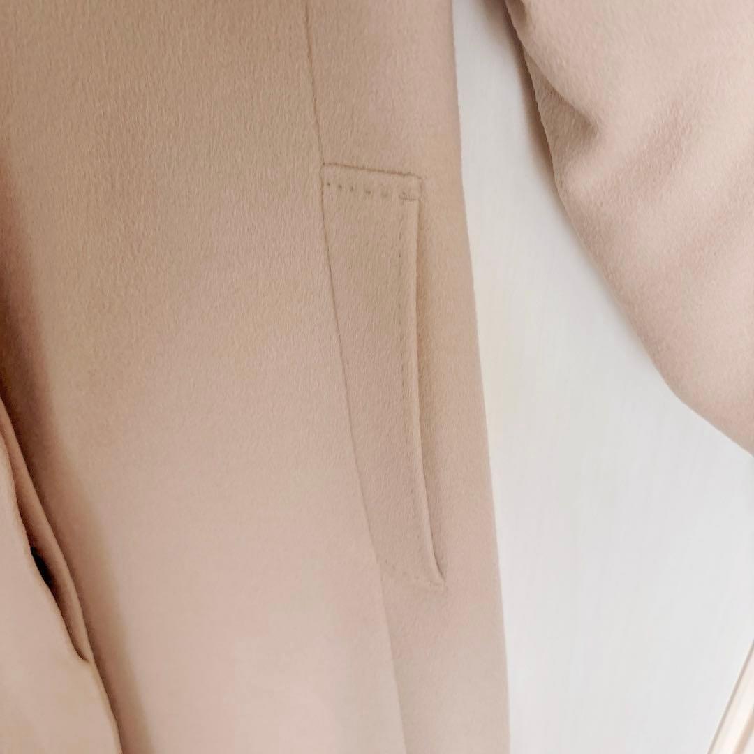 23区 ウールアンゴラビーバー スタンドコート ベージュ系 40 ロングコート