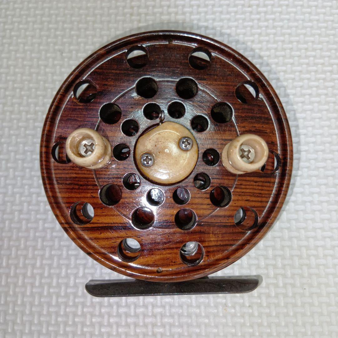 週末セール　重利　リール　黒柿　86ミリ　ベアリングなし