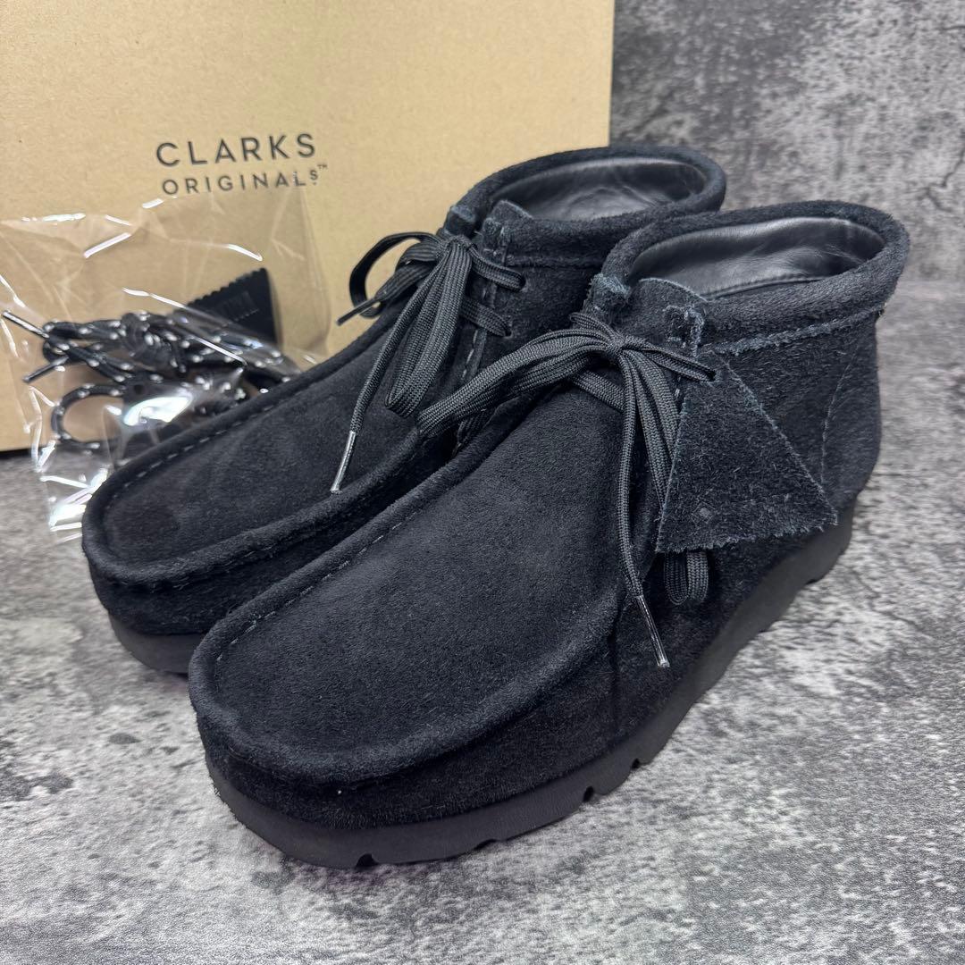 【美品】クラークス ワラビー ゴアテックス スエード ブラック 26.5cm