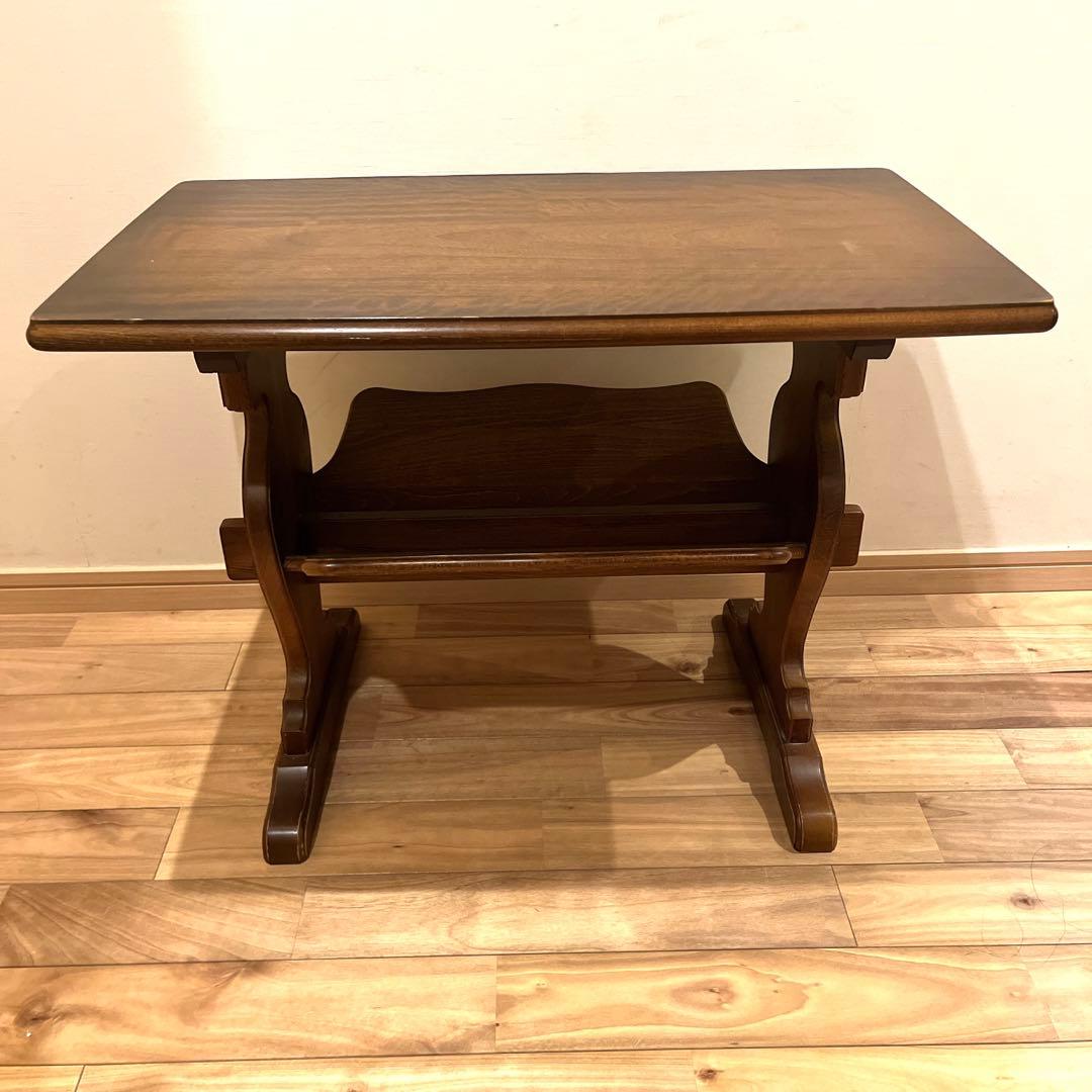 カリモクkarimoku サイドテーブル マガジンラック付 コロニアル 机 花台