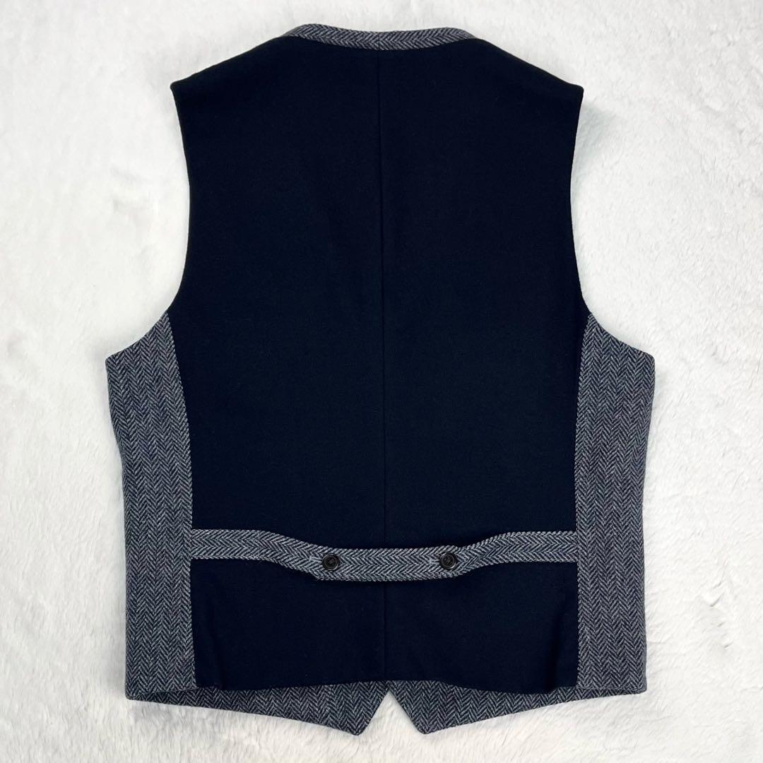 【こー様】バーバリーブラックレーベル ヘリンボーン ツイードブレザー ジレ付き