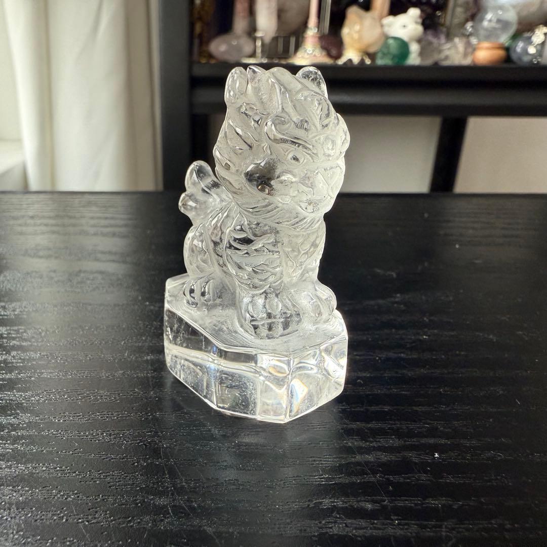 【❣️❣️❣️Aceth】天然石水晶の麒麟　置物　彫物NO.011904
