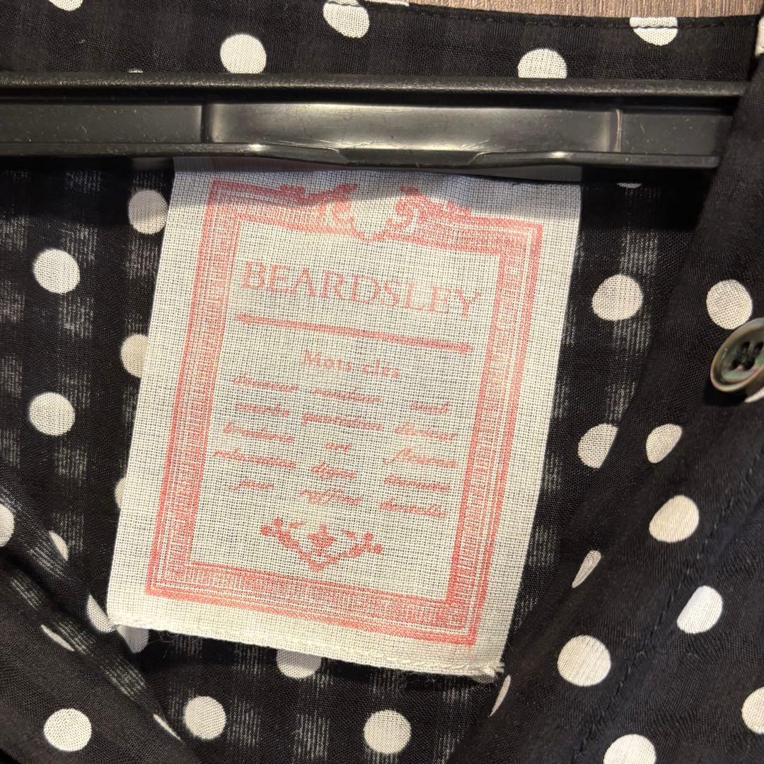 【未使用】BEARDSLEY ビアズリー ドットギャザーボリューム袖ワンピース