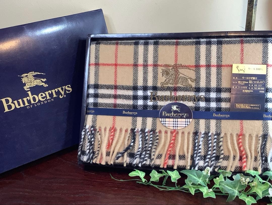 訳あり バーバリー Burberrys ウール100% 膝掛け 未使用品