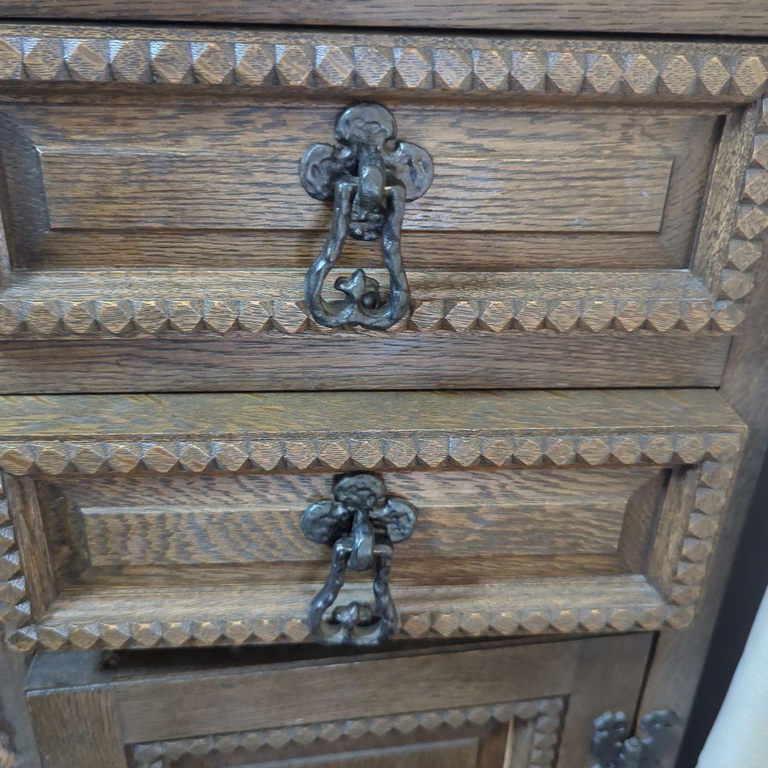 アンティーク 木製ドレッサー 鏡付き　椅子は別売り