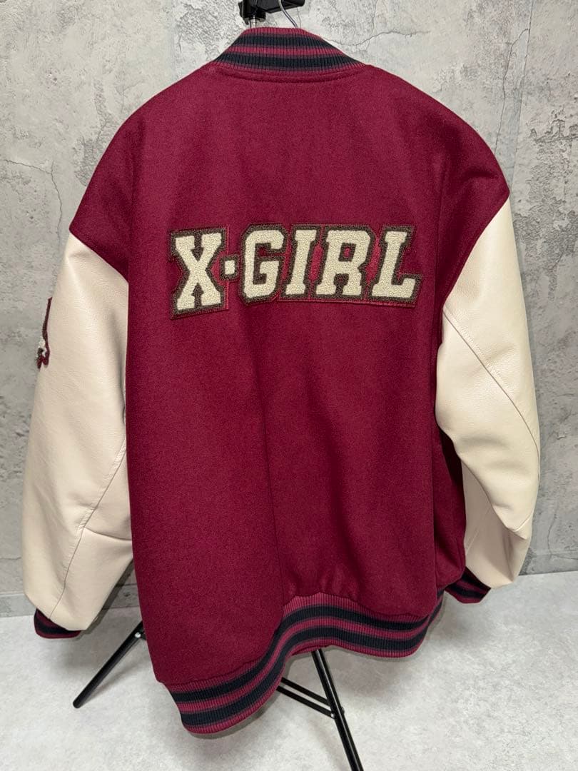 Xgril スタジャン　バーガンディー