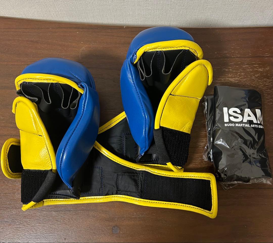 【定価¥19,140】ISAMI パウンドグローブ 青黄 フリーサイズ 袋付き