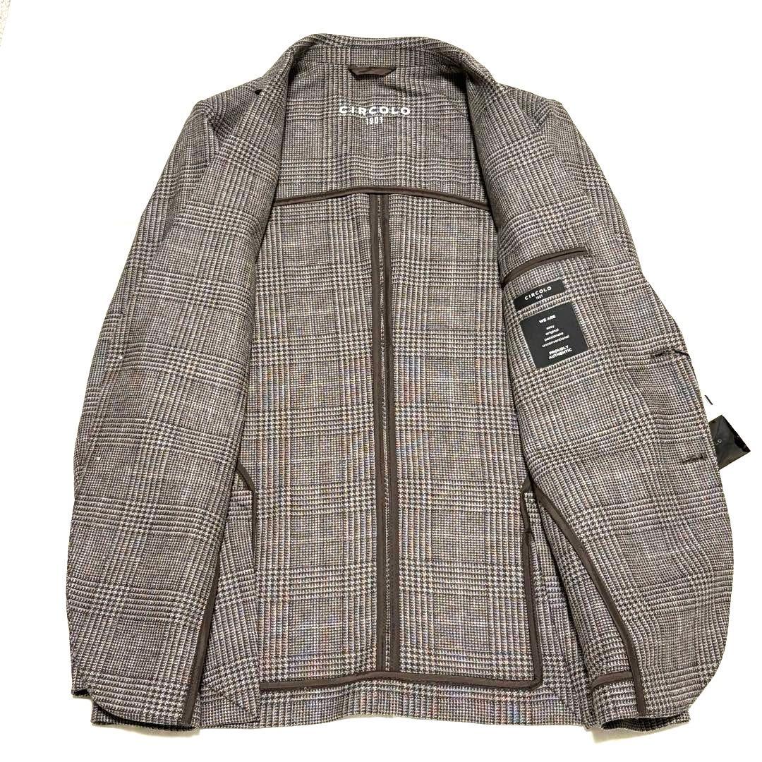 【極美品】CIRCOLO グレンチェックウールコットンジャージージャケット