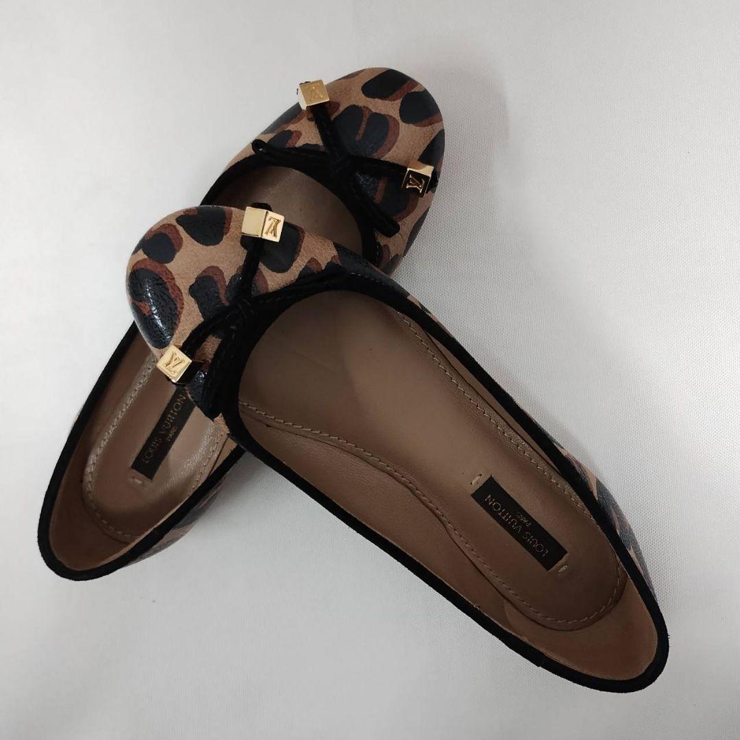 Louis Vuitton レオパード柄 バレエシューズ