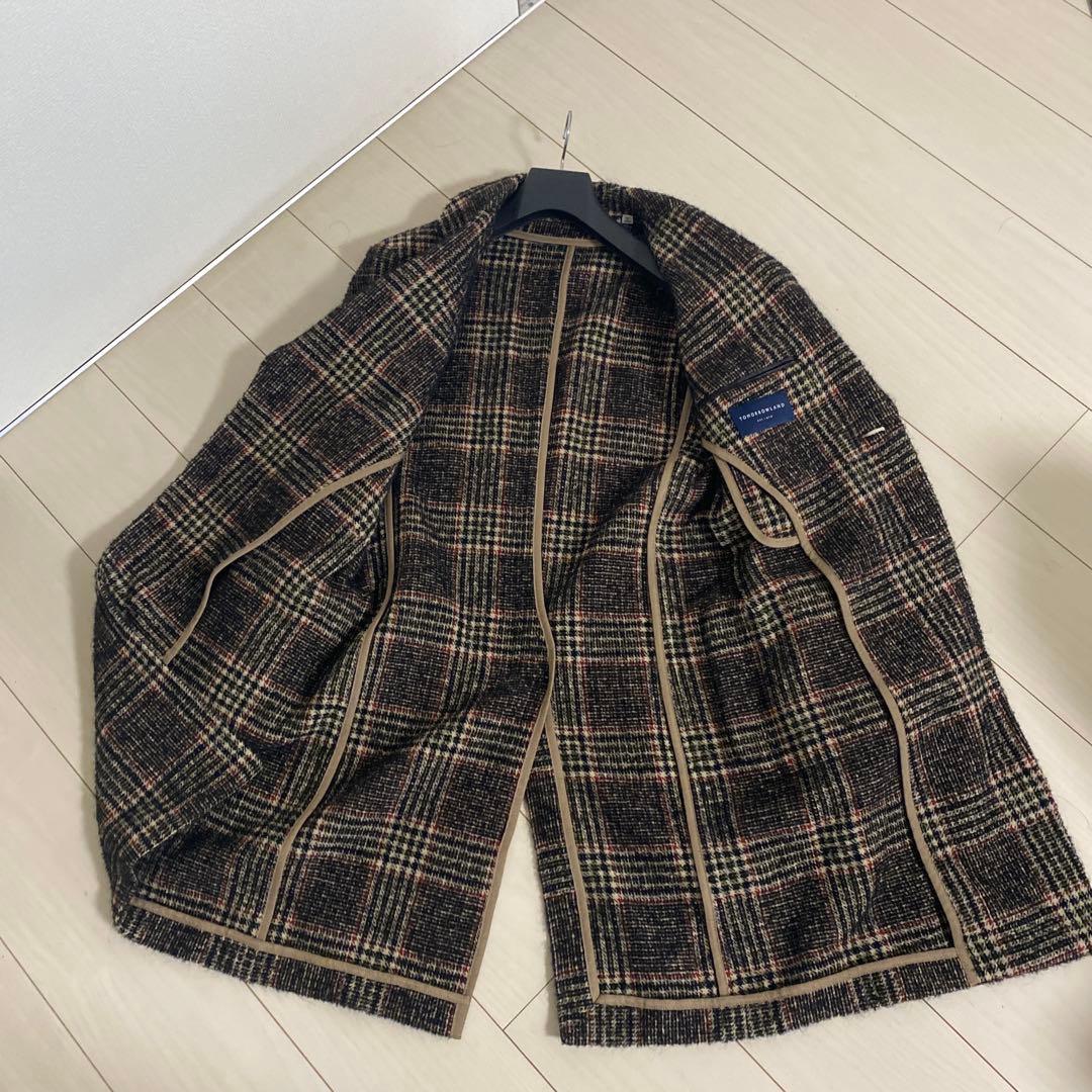 チェック柄 ダブルボタン チェスターコート